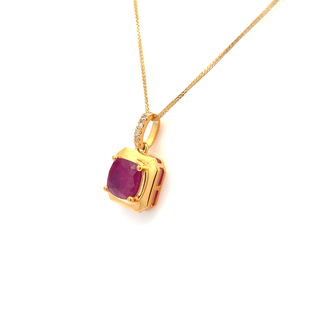 Luna Royale Ruby Cushion Pendant