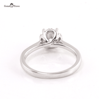 Unique Halo Moissanite Diamond Ring
