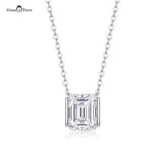 Moissanite Half Bezel Pendant
