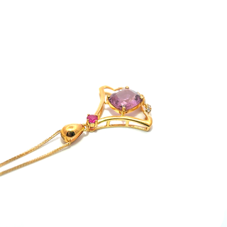 Royal Cushion Spinel Ruby Pendant