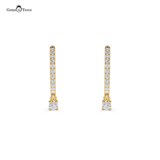 Minimalist Round Diamond Dangling Earrings