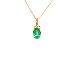 Emerald Minimal Oval Drop Pendant