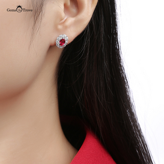Oval Ruby Classic Studs