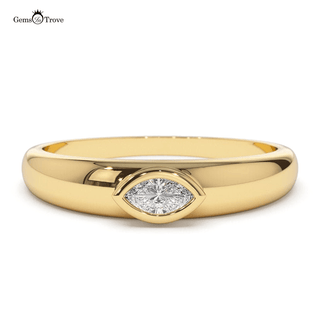 Unique Dome Bezel Marquise Ring