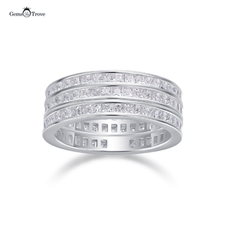 Princess Cut Moissanite Eternity Band