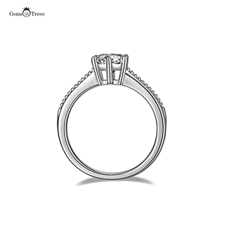 Minimalist Round Moissanite Diamond Ring