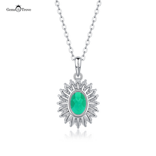 Oval Emerald Sparkling Pendant