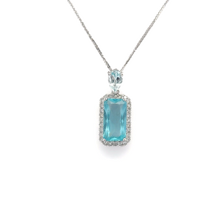 Apatite and Aquamarine Cascade Pendant
