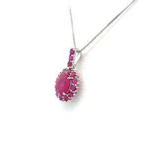 Seraphine Ruby Cascade Halo Pendant