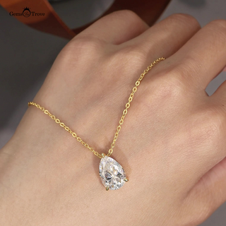 Pear Cut Moissanite Necklace