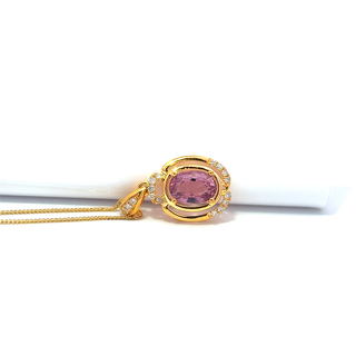 Classic Pink Spinel Oval Necklace