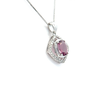 Pink Spinel Brilliant Oval Pendant