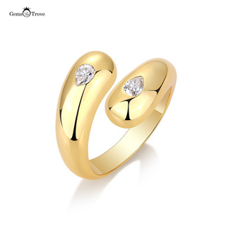 Chunky Ring Moissanite Pear Cut