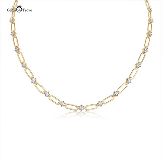 Classic Gold Link Moissanite Necklace