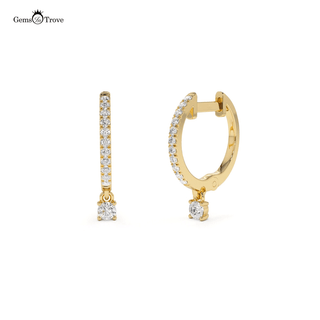 Minimalist Round Diamond Dangling Earrings