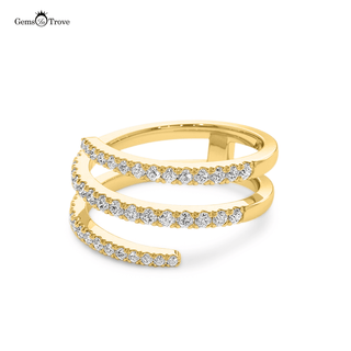Spiral Diamond Cluster Ring