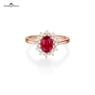 Ruby Ring with Diamonds Charm