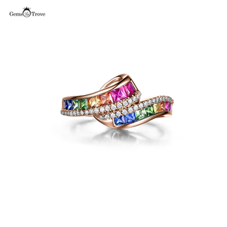 Rainbow Sapphire Ring Delight