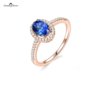 Sapphire Gold Ring Halo Design