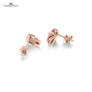 Ruby Earrings Studs Princess Cut