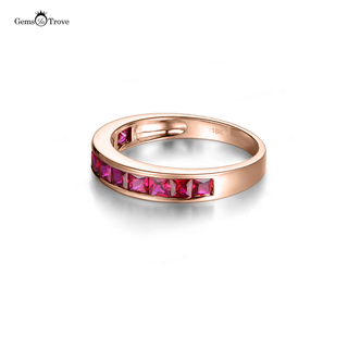 Ruby Wedding Band Half Eternity