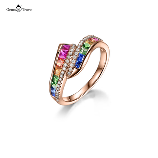 Rainbow Sapphire Ring Delight
