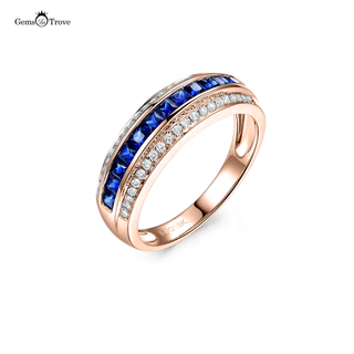 Diamond Sapphire Wedding Band Radiance