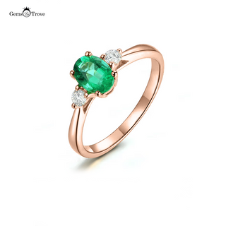 Emerald and Diamond Ring Oval