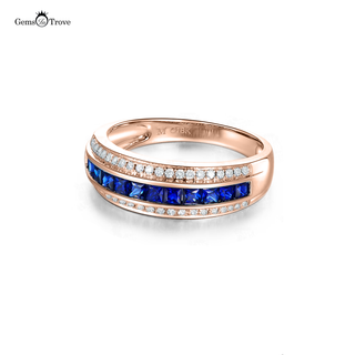 Diamond Sapphire Wedding Band Radiance