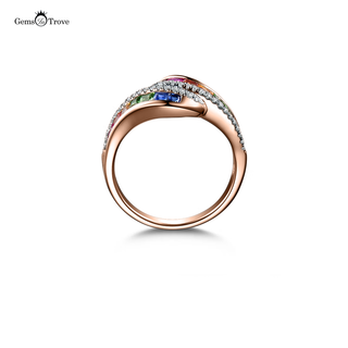 Rainbow Sapphire Ring Delight