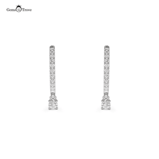 Minimalist Round Diamond Dangling Earrings