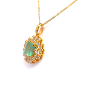 Emerald Aurora Crown Pendant