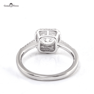 Cushion Halo moissanite diamond ring