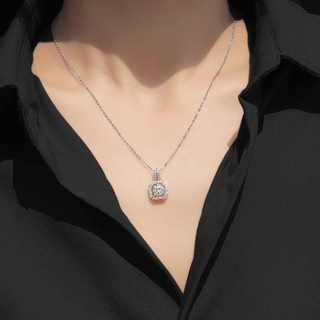 Moissanite Diamond Floating Stone Pendant