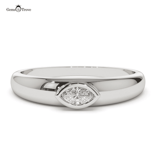 Unique Dome Bezel Marquise Ring