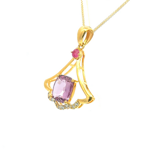 Royal Cushion Spinel Ruby Pendant