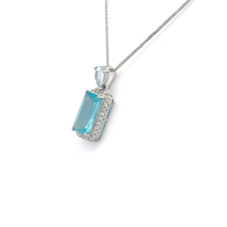 Apatite and Aquamarine Cascade Pendant