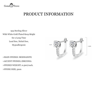 Moissanite Stud Earrings Pave Halo