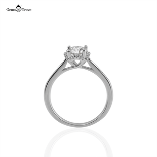 Unique Halo Moissanite Diamond Ring