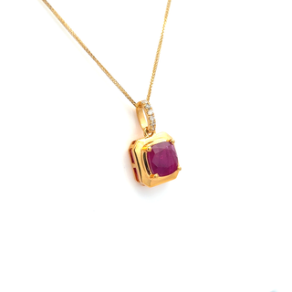 Luna Royale Ruby Cushion Pendant