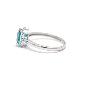 Apatite Diamond Halo Ring