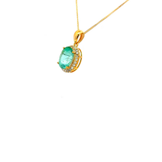 Emerald Petite Oval Pendant