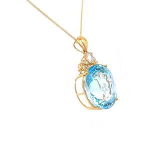 Grand Blue Topaz Oval Pendant