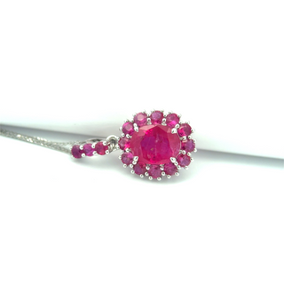 Seraphine Ruby Cascade Halo Pendant