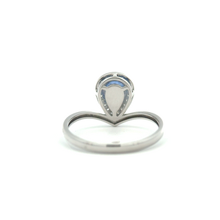 Sapphire Petal Pear Diamond Ring