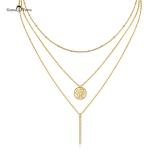 Charm Necklace Three Layer Moissanite