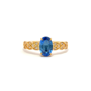 Vintage Oval Sapphire Diamond Ring