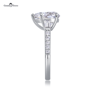 Elegant Pear Moissanite pave Ring