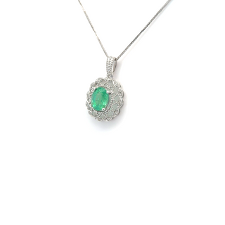 Lumineux Oval Emerald Pendant