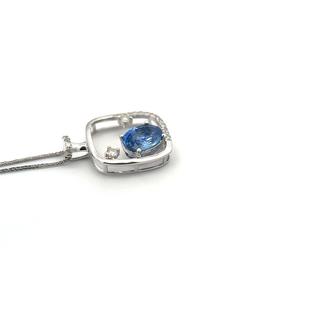 Framed Oval Sapphire Pendant